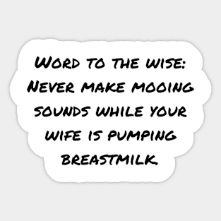 Mooing Sounds Breastfeeding Mom Sticker